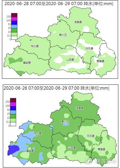 26～28日商洛出现一次明显降雨天气,最大降水量出现在镇安县木王镇